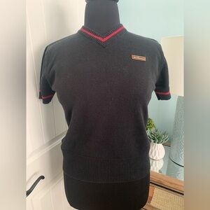 Women’s, Harley Davidson Motorcycle Black/Red Short Sleeve, V-Neck Sweater Large